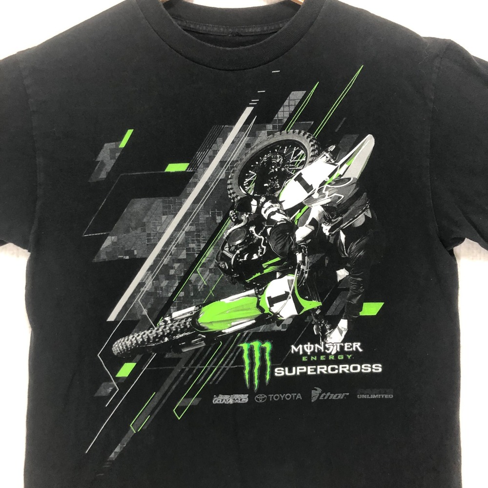 Monster Energy Supercross Motocross Graphic T-Shirt‎ Black Men's M Thor Toyota